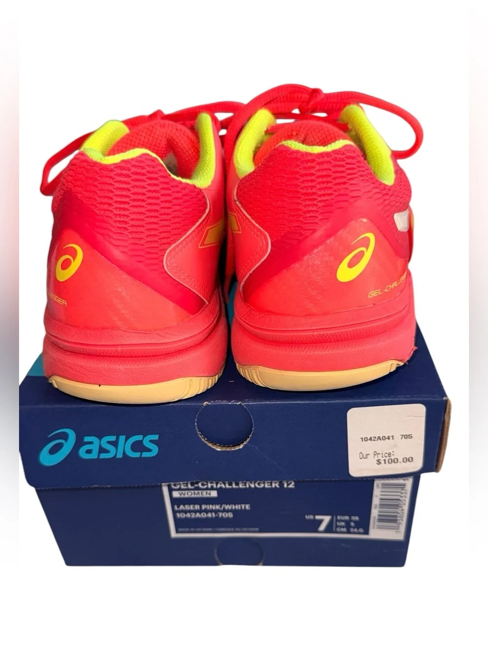 ASICS Women's Gel-Challenger 12 Clay Tennis Shoes Laser Pink & Neon Yellow